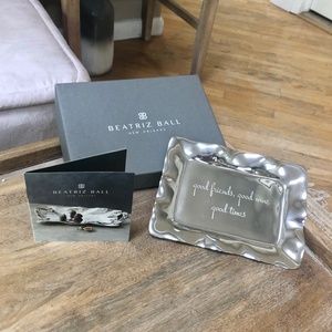 HOLD for Honey Beatriz Ball Engraved Tray Good Friends Good Wine Good Times